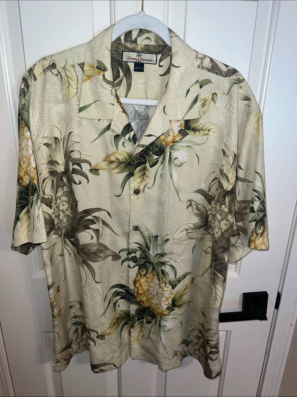 Tommy Bahama Cream Pineapple Print Camp Shirt